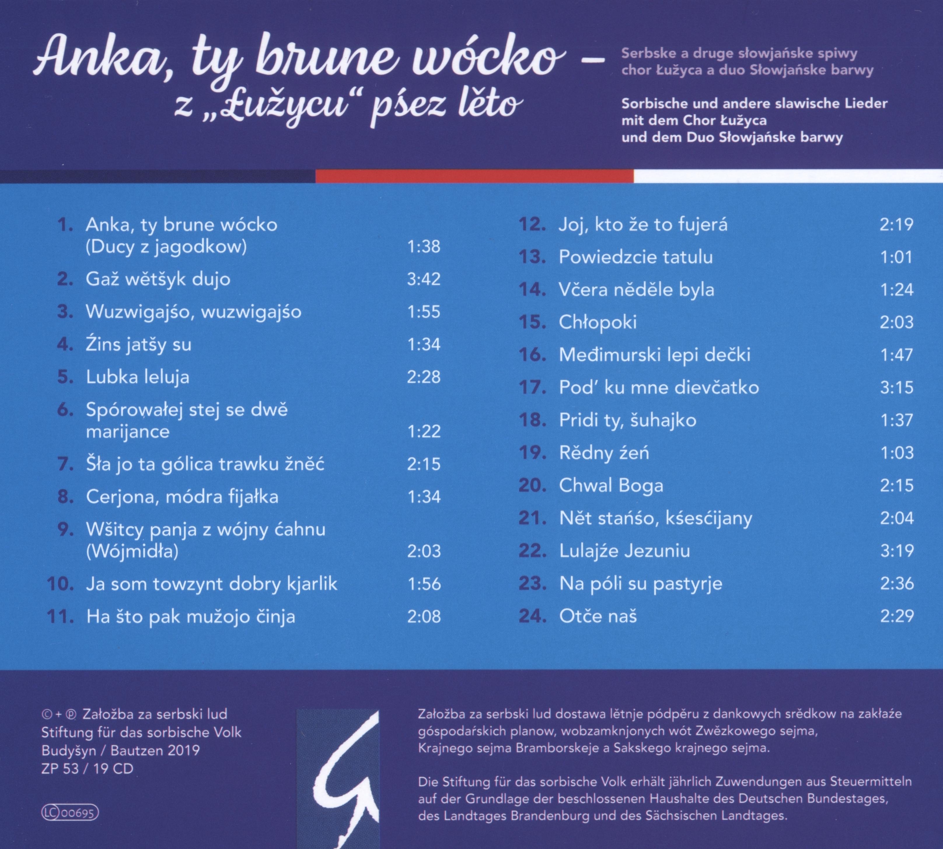 Anka, ty brune wócko – z „Łužycu‟ pśez lěto