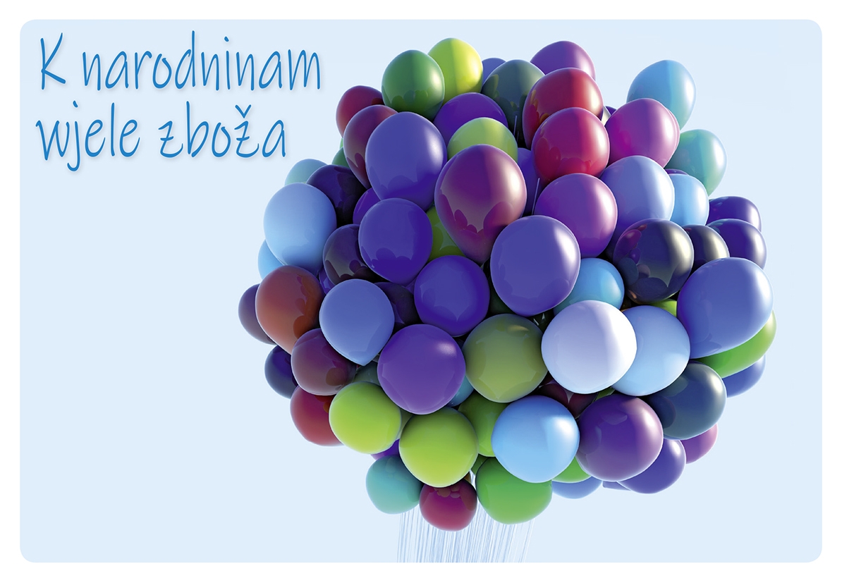 Zbožopřejna karta •  K narodninam •  balony