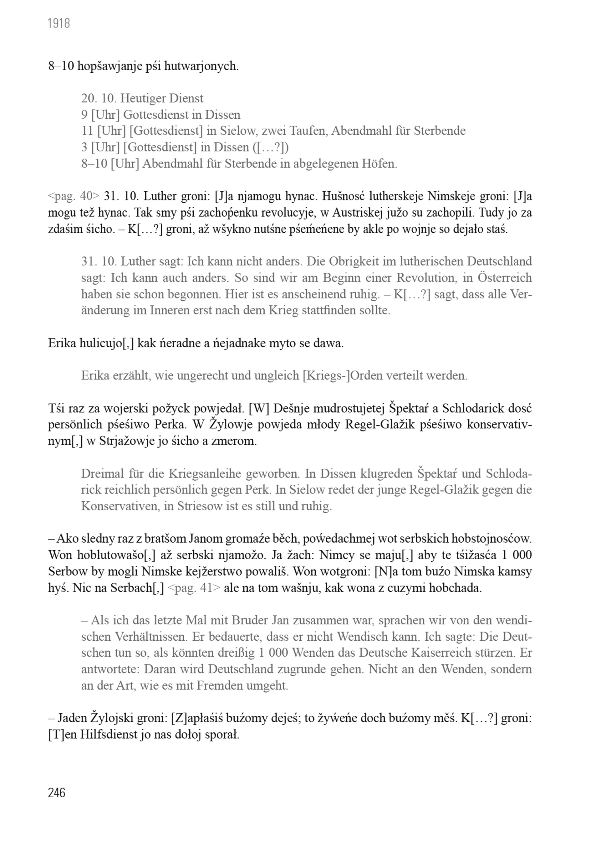 Aus dem Alltag eines wendischen Pfarrers