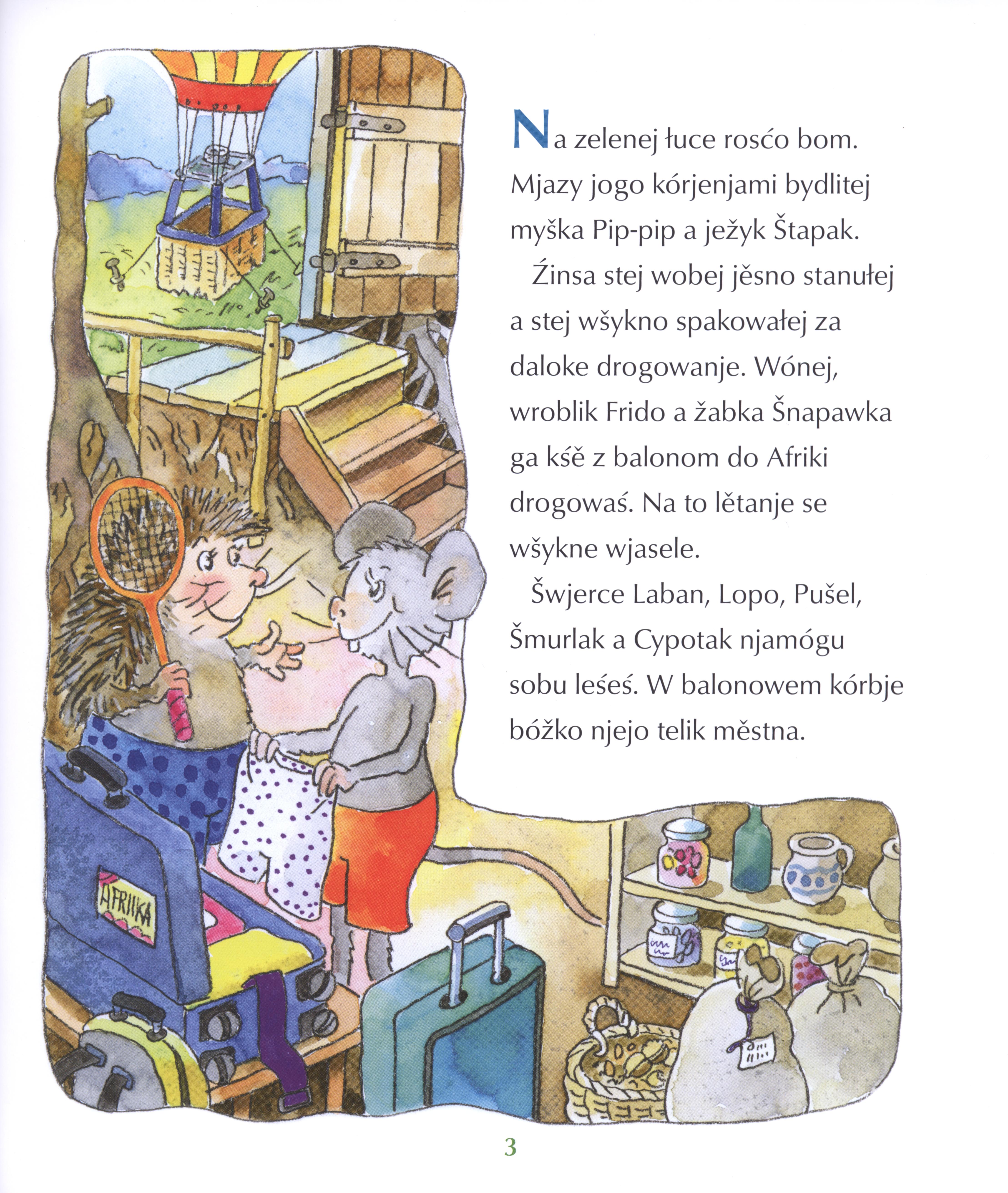 Kak su wroblik Frido a jogo pśijaśele do Afriki leśeś kśěli