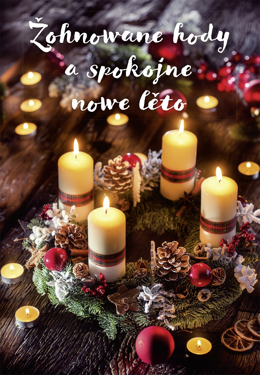 Zbožopřejna karta •  Žohnowane hody a spokojne nowe lěto