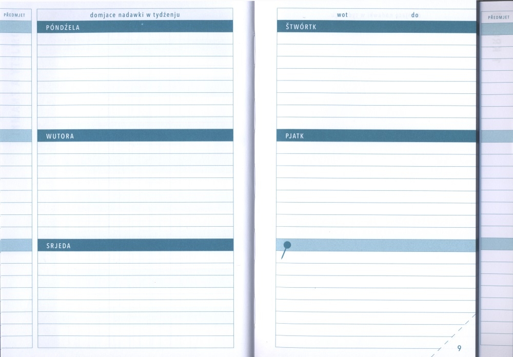 Šulerski dźenik • sowa ─ Hausaufgabenheft • Eule