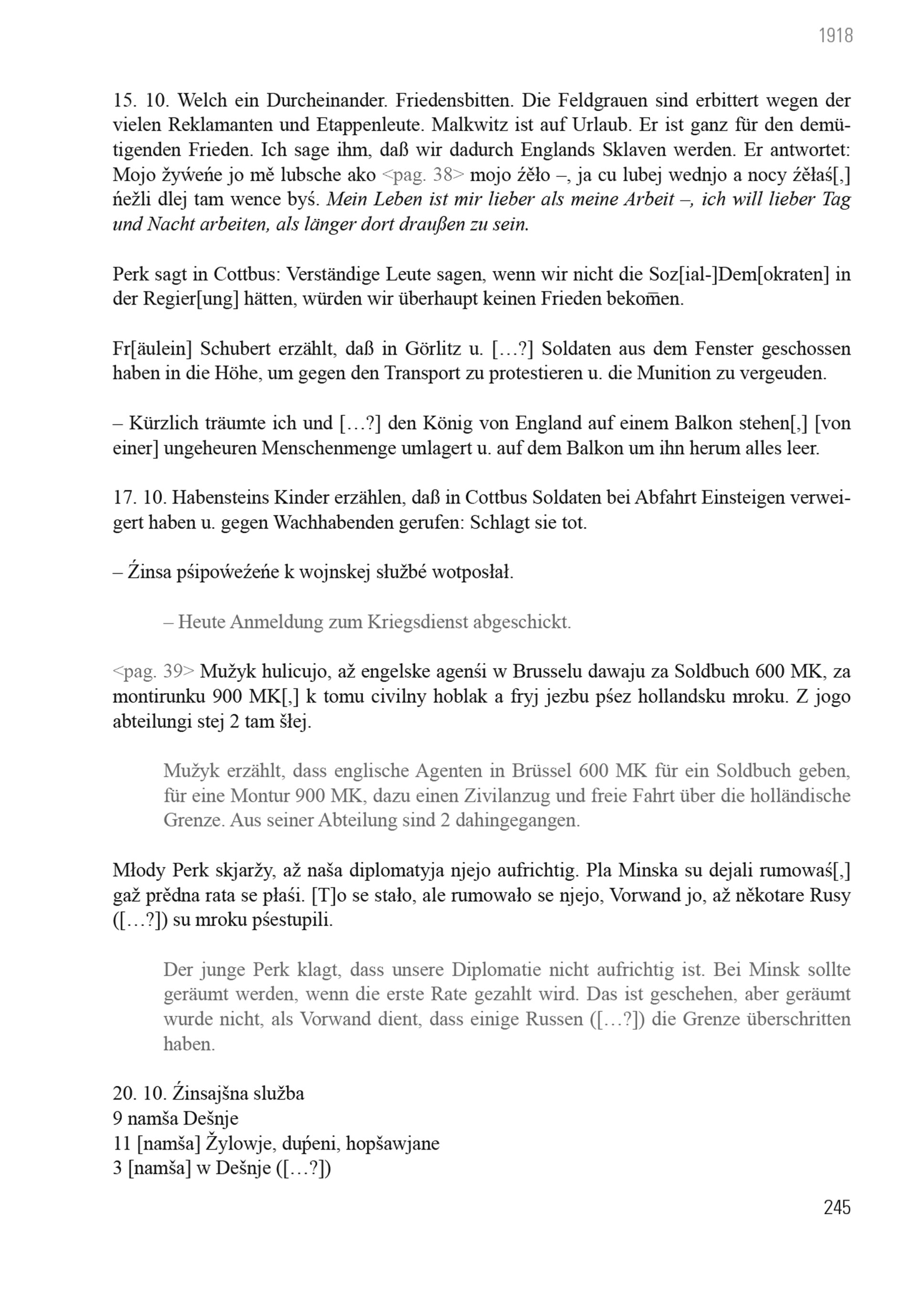 Aus dem Alltag eines wendischen Pfarrers