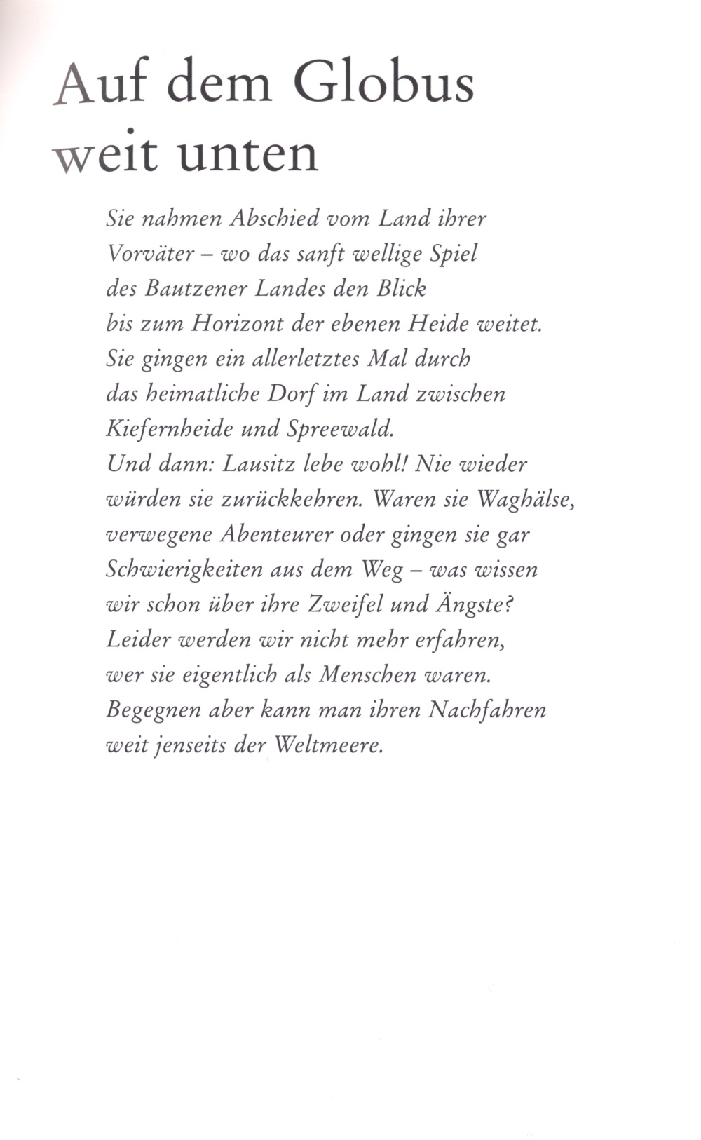 Am Horizont die Welt